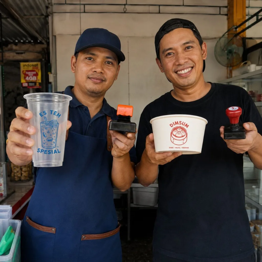 Fastlabel - UMKM Indonesia bangga tunjukkan kemasan berlogo stempel profesional